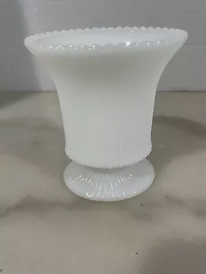 Vintage E.O. Brody Co. M5000 Ribbed Milk Glass Vase  • $10