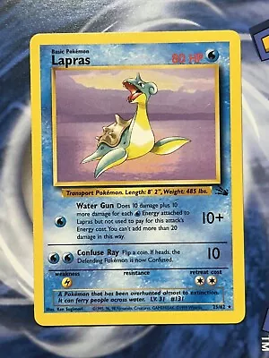 Lapras 25/62 Fossil Unlimited Rare LP Pokemon Card 1999 WOTC • $3.97