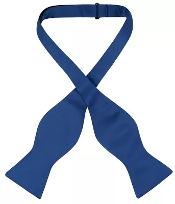 Vesuvio Napoli SELF TIE Bow Tie Solid ROYAL BLUE Color Mens BowTie • $13.95