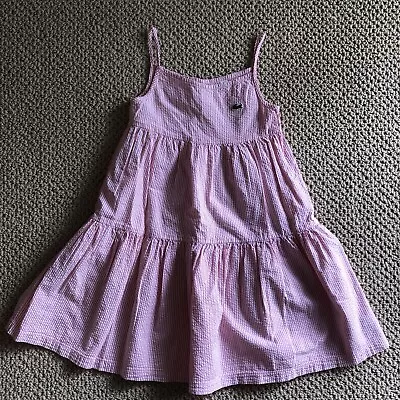 Lacoste Girls Burnt Orange Seersucker Dress Size 6 • £16.09