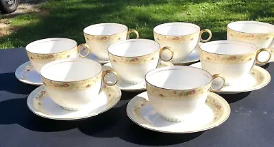 Windsor Meito China  Made In Japan 22KT Gold Trim Tea Cups & Saucers   Set  Of 8 • £52.25