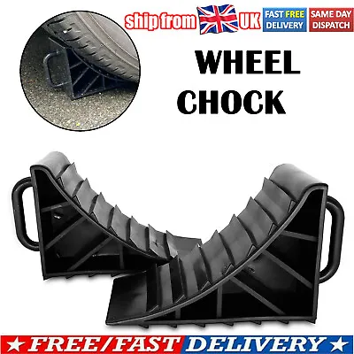 2pcs Car Trailer Motorhome Wheel Chocks Blocks Heavy Duty Caravan Truck Van • £7.69