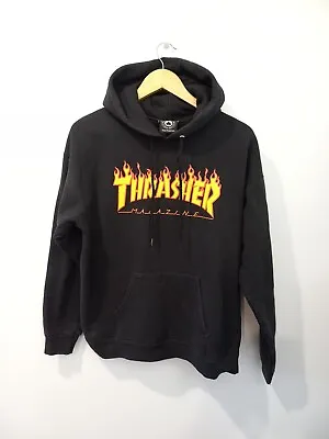 THRASHER Classic Flame Logo Spellout Hoodie Sweater Jumper Size M Medium • $49.99