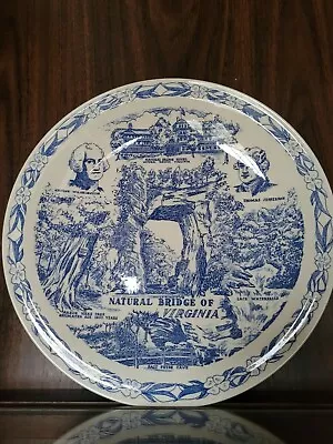 Vernon Kilns Transferware Plate Vtg Souvenir Natural Bridge Virginia 1931-1958 • $50