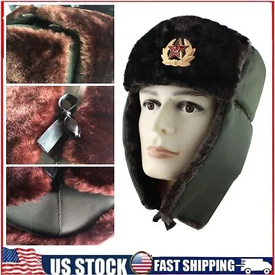 Ushanka Military Winter Hat Russian Soldier Army Soviet Cap Warrior Uniform  Hat • $13.99