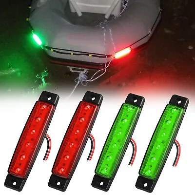 4PCS Red Green LED Bow Navigation Light Waterproof For Marine Boat Yacht Pontoon • $8.98