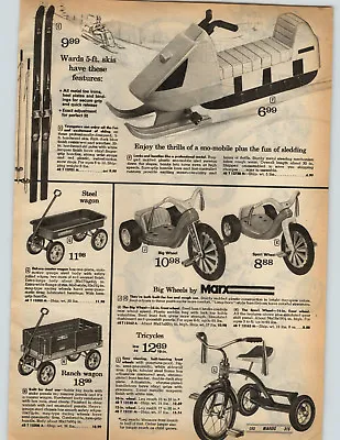 1973 PAPER AD Sno-Mobile Big Wheel Marx Coaster Wagon Hot Foot Dragster Chopper • $14.98