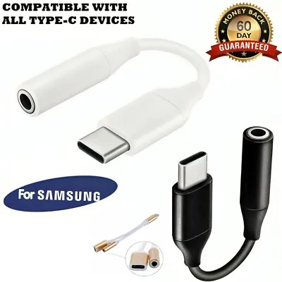 USB Type C To 3.5mm AUX Audio Headphone Jack Cable Adapter For Samsung Phones UK • £2.69