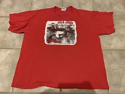 VINTAGE Papa Roach Blood Brothers Shirt XL 2000 Infest Red SIGNED AUTOGRAPHED • $199.95