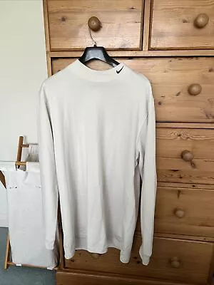 Nike Mock Neck Off White Long Sleeve Jumper Large • £20