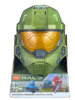 Mega Construx HALO Stockpile Master Chief Green Helmet Set 72 Pcs. • $21.67