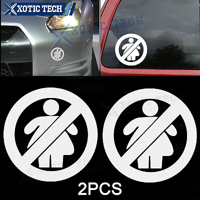 2pcs Graphics Pre-Cut Vinyl 4  X 4  No Fat Chick Domo Import Sticker For Car SUV • $7.49