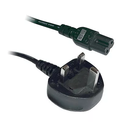 3M Figure Fig Of 8 IEC C7 Mains Power Lead Cable - 3 Metre Long - SENT TODAY • £7.99