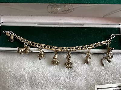 Vintage Limited Edition Disney Winnie The Pooh Sterling Silver Charm Bracelet • $242