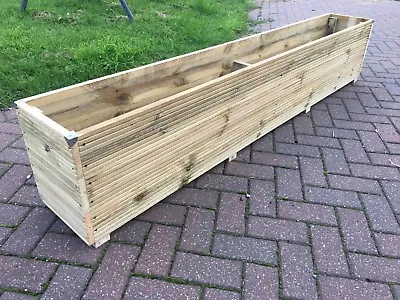 DEEP PLANTER - Super JUMBO EXTRA LARGE Tall Long Wooden Trough Decking Garden • £72