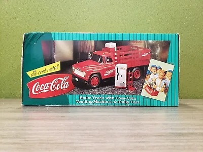1996 Ertl Coca-Cola 1957 Chevrolet Stake Truck Vending Machines & Dolly Cart • $49.99