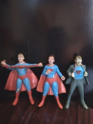 3 Vintage 1974 Chemtoy Superman Figures Mego NPP PVC Hard Plastic DC Comics  • $39.99