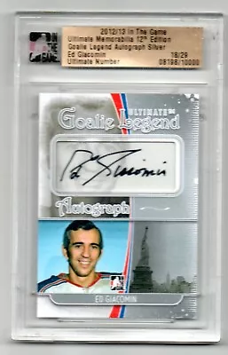 HHOF ED GIACOMIN Auto /29 AUTOGRAPH Card ULTIMATE 2012-13 NEW YORK RANGERS • $36.15