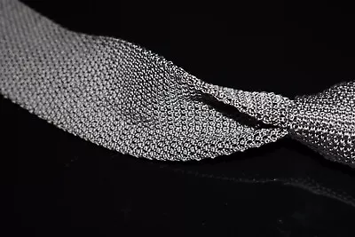 LNWOT #1 MENSWEAR Howards Paris RECENT Solid Smoke Grey Crunchy Knitted Tie NR • $9.99