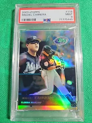 2003 ETopps Miguel Cabrera RC Rookie Encased By ETopps #119 PSA 9 • $10.50