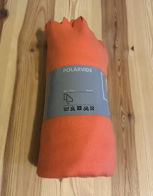 IKEA Polarvide Fleece Blanket Throw 130cm X 170cm Orange • £9.99
