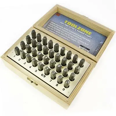 36pc Number Letter Stamp Punch Set For Imprinting Metal Leather Wood Plastic 3mm • £14.99