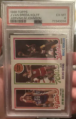 1980 Topps Jan Van Breda Kolff Julius Erving Magic Johnson RC Rookie EX MT PSA 6 • $89.99