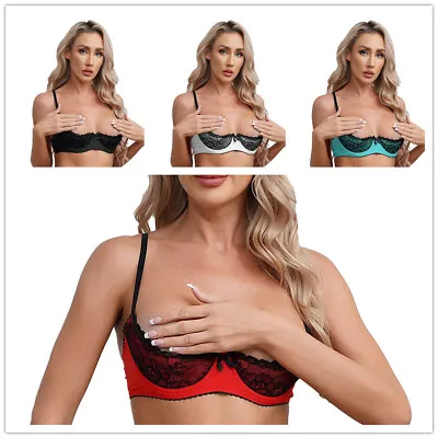 Women's Corset Bra Tops Lingerie Underwire Half Cup Lace Push Up Balconette Bra  • $20.13