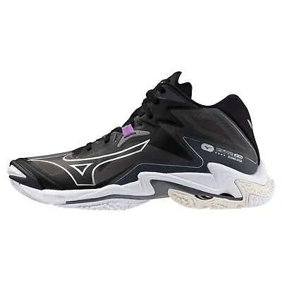 MIZUNO Wave Lightning Z8 MID V1GA2405 52 Black Silver Width 2E Volleyball Shoes • $156