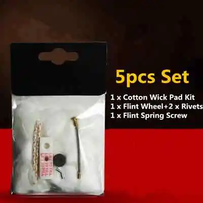 For Zippo Lighter Cotton Wick Felt Pad + Steel Wheel Rivets+ Flint Spring Screw • £5.98