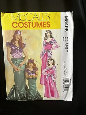 McCall’s Pattern 5498 Girl’s Mermaid Princess Dress Costume Sizes 3-8 New Uncut • $6