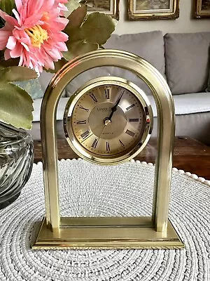 Vintage London Clock Company Glass & Brass Alarm Desk / Mantel Clock Aesthetic • £25