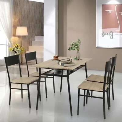 Classic Solid Wooden Dining Table And 4 Chairs Set Kitchen Table Chair Home • $98.99