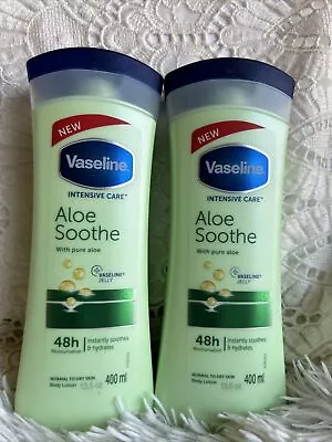 Lot Of 2 Vaseline Intensive Care Aloe Sooth 48hr Moisturization 13.52oz • $22.31