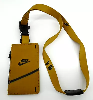 Nike ID Zip Badge Lanyard Detachable ID Holder Adult Bronzine/Black • $22.45