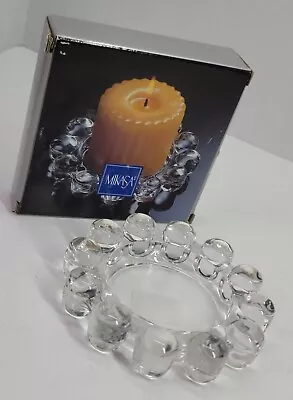 VTG Mikasa MORNING SUN Glass Pillar Candle Holder Coaster 5 Inch Round W Box • $9.99