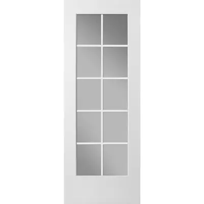 LuxDoors 10-Lite Design [36  X 80 ] French Patio Primed White Front Entry Door • $645