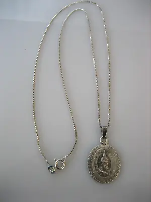 Vintage Sterling Silver St. Christopher Star Of David Pendant 18  Chain Necklace • $31.48