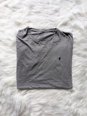 POLO RALPH LAUREN - Grey Short Sleeve T-Shirt - Mens XL - Crew Neck - VGC • £14.99