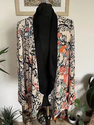 Stunning ZARA Floral Print Colourful Oriental BLAZER JACKET Kimono Medium Coat • $48.53