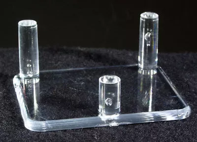 Large 3.5  Clear Acrylic 3-PEG MINERAL DISPLAY STANDS • $3.75