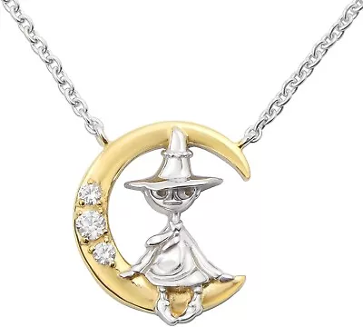 Moomin Snufkin Crescent Moon Necklace Ladies Accessory Women Silver Gold Gift • $182.89