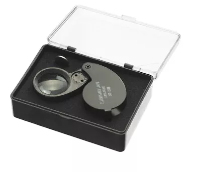 Illuminated Jewelers Loupe 10x25MM Glass Magnification With 2 LED Bulbs • $12.99