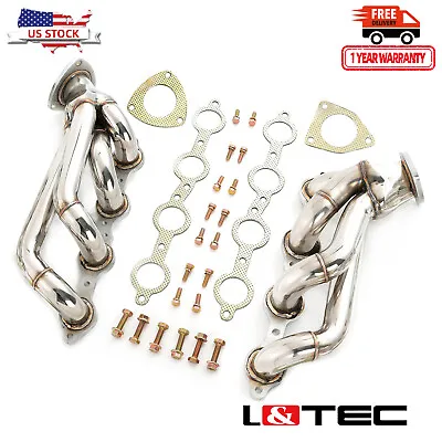 L&TEC Shorty Headers For Chevy GMC 03-06 Silverado Sierra 1500HD 2500HD 6.0L V8 • $239.99