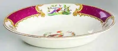 Myott Staffordshire Chelsea Bird Red Oval Vegetable Bowl 409047 • $45.99