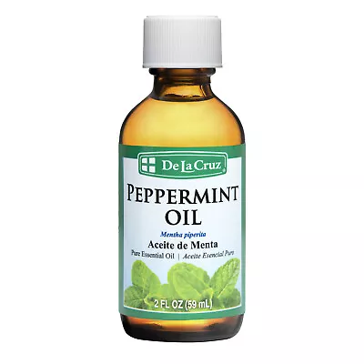 De La Cruz Pure Peppermint Essential Oil Steam-Distilled Bottled In USA  2 OZ • $13.49