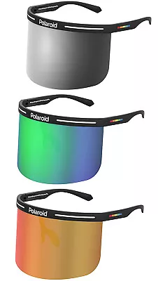 Polaroid Shield Visor Sunglasses W/ Mirrored Lens - PLD7038S • $22.99