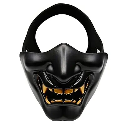 Airsoft Half Face Masksevil Demon Monster Kabuki Samurai Hannya Oni Tactical .. • $23.49