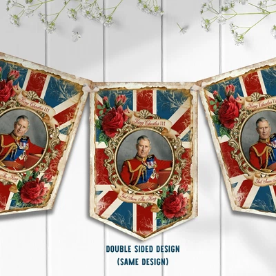 £6.99 • Buy King Charles III Union Jack Bunting Flag Celebration Of The New King Coronation