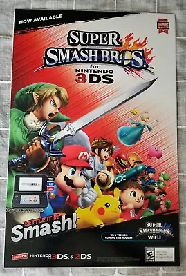 Nintendo Super Smash Bros Promo Store Display Poster Cling Zelda Mario • $19.99